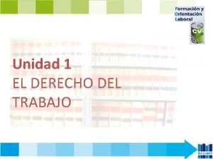 Unidad 1 EL DERECHO DEL TRABAJO CONTENIDOS 1