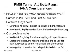 PMSI Tunnel Attribute Flags IANA Considerations RFC 6514