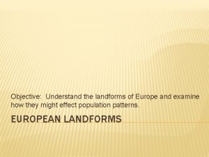 Landforms europe