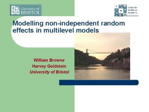 Modelling nonindependent random effects in multilevel models William