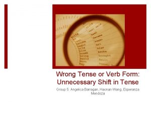 Incorrect verb form