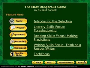 The Most Dangerous Game by Richard Connell Feature