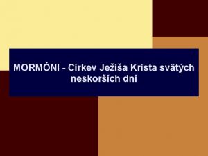 Mormoni na slovensku