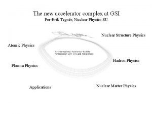 The new accelerator complex at GSI PerErik Tegnr