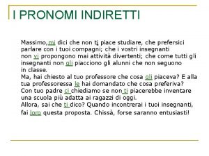 Pronome indiretti