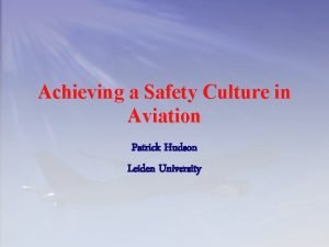 Patrick hudson safety culture