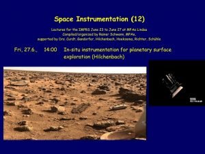Insitu instrumentation for planetary surface exploration present and