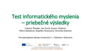 Test informatickho myslenia prieben vsledky ubomr najder Jn