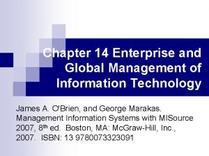 Chapter 14 Enterprise and Global Management of Information