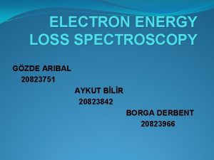 ELECTRON ENERGY LOSS SPECTROSCOPY GZDE ARIBAL 20823751 AYKUT