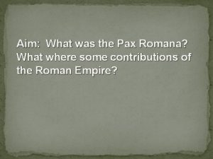 Pax romana law