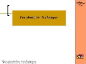 Vocabulaire technique exercice