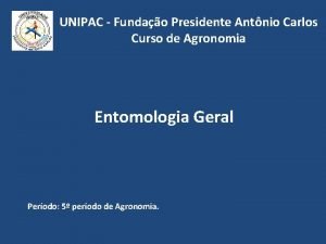 UNIPAC Fundao Presidente Antnio Carlos Curso de Agronomia