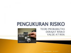 Konsep probabilitas dalam mengukur risiko