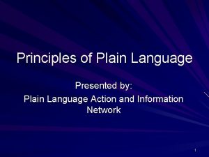 Principles of plain language