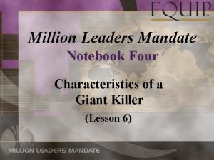 Million leaders mandate notebook one