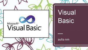 Evolution of visual basic