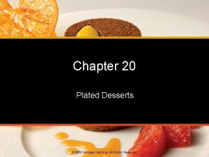 Categories of plated dessert