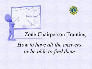 Zone chairperson report