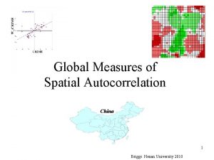 Global Measures of Spatial Autocorrelation China 1 Briggs