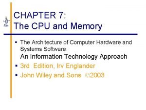 Types of cpu architecture Types of cpu architecture