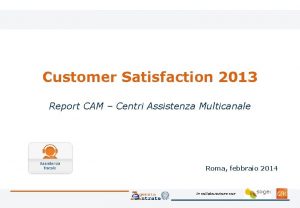 Customer Satisfaction 2013 Report CAM Centri Assistenza Multicanale