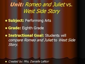 Romeo and juliet west side story comparison chart