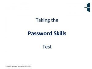 Password english language test