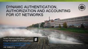 DYNAMIC AUTHENTICATION AUTHORIZATION AND ACCOUNTING FOR IOT NETWORKS