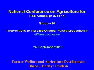 National Conference on Agriculture for Rabi Campaign 2013