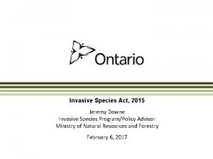 Invasive species act ontario