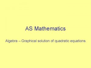 Quadratic equation with one root example