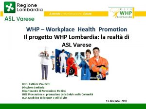 Aziende che promuovono Salute WHP Workplace Health Promotion