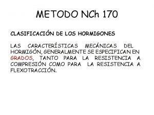 Dosificación hormigón nch 170