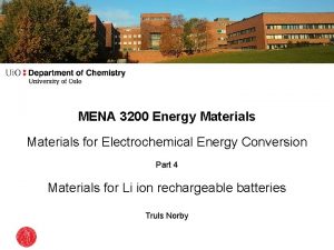 MENA 3200 Energy Materials for Electrochemical Energy Conversion