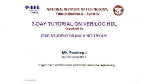 STB 99061 NATIONAL INSTITUTE OF TECHNOLOGY TIRUCHIRAPPALLI 620