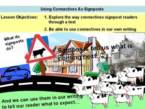 Using Connectives As Signposts Lesson Objectives 1 Explore