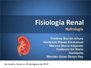 Fisiologa Renal Nefrologa Fimbres Barrn Arturo Gastelum Rosas