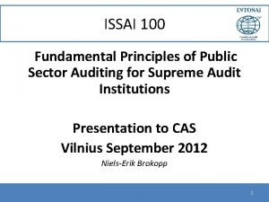 Principles of public sector auditing