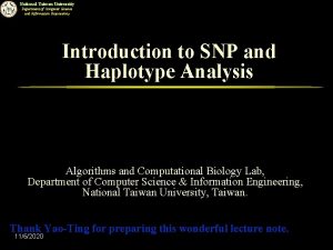 National Taiwan University Department of Computer Science and