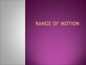 Range of motion definition