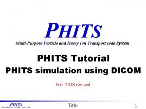 Phits code