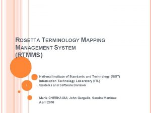 Rosetta terminology mapping