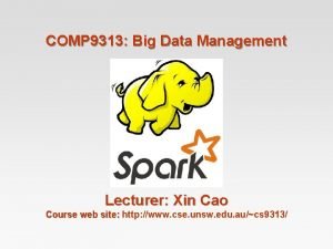 COMP 9313 Big Data Management Lecturer Xin Cao