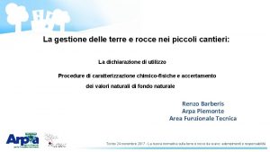 La gestione delle terre e rocce nei piccoli