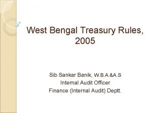 Wb treasury rules 2005