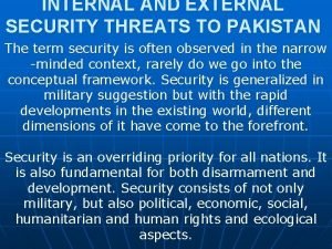 External threats to pakistan