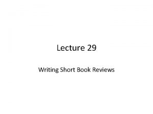 Short book review examples