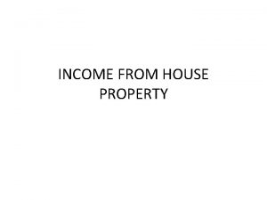 Income from house property introduction