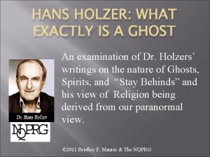 Dr hans holzer